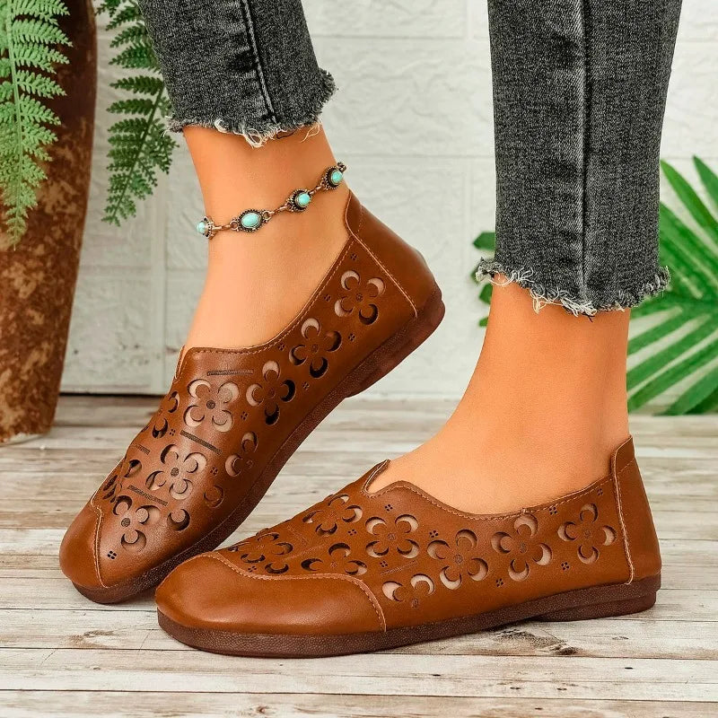 Brown Floral Women’s Loafers s-l400.jpg main image 2