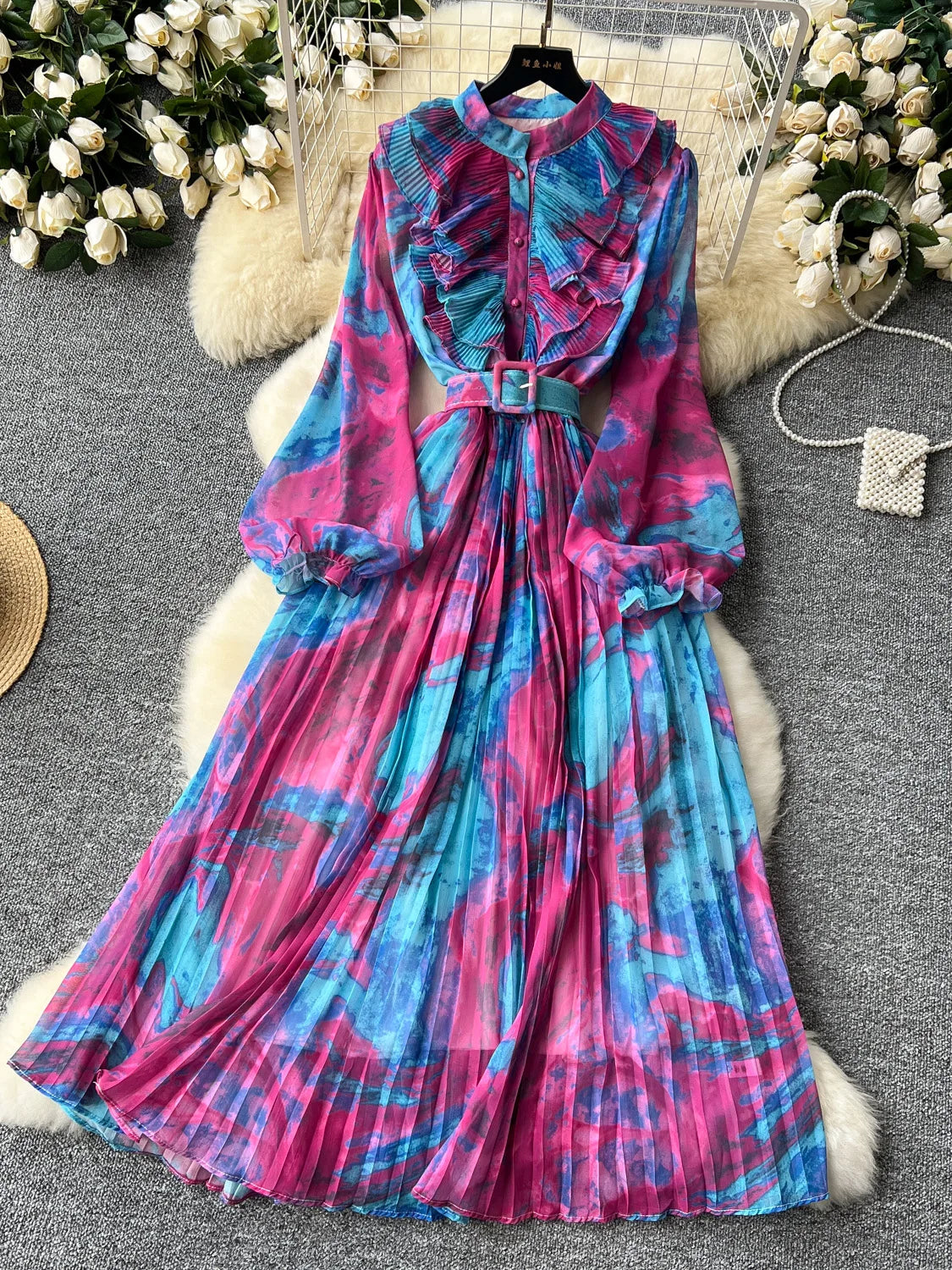 sachin and babi light blue dress Long Chiffon Dress