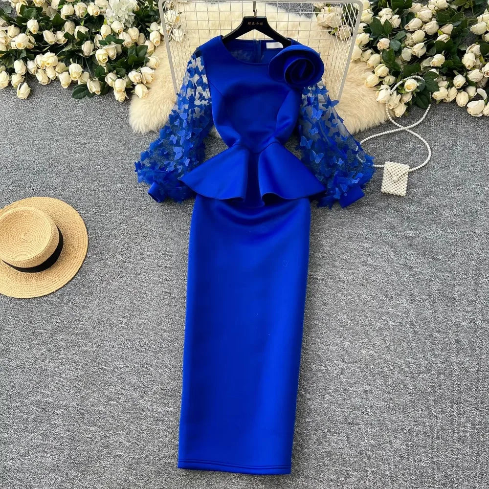 royal blue dress with sheer sleeves Jovani Royal Blue Long Formal Dress 24555 Royal / 0