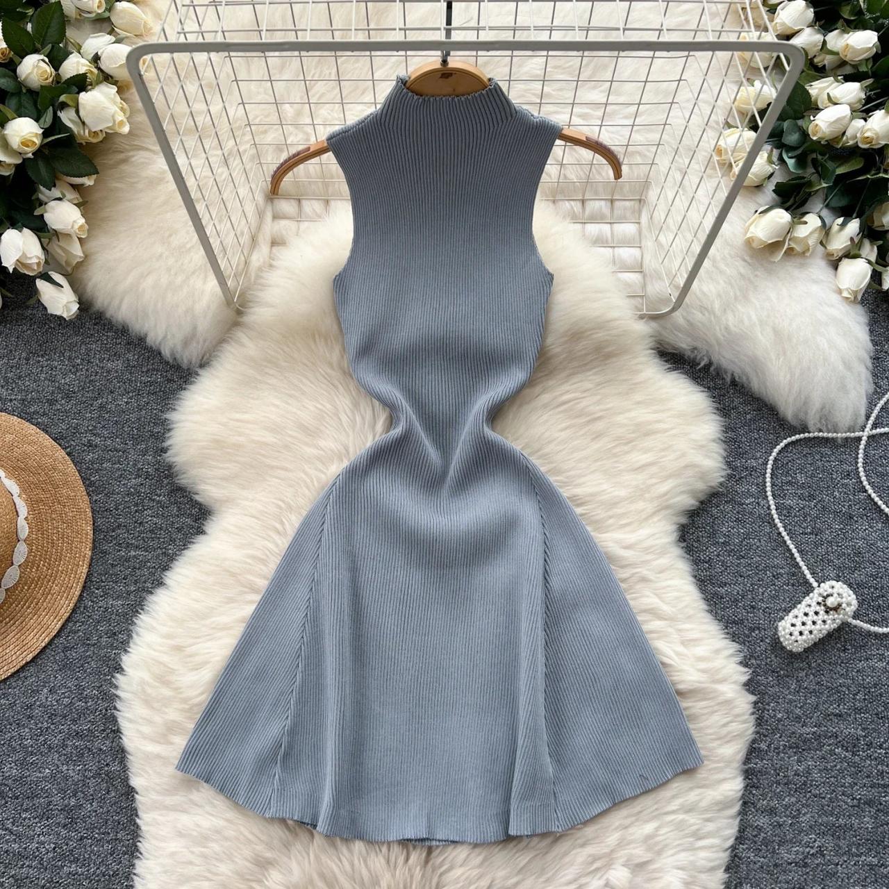 how to shorten a flared dress Mandee Turtleneck Maxi Dress (Charcoal) Small main image 0