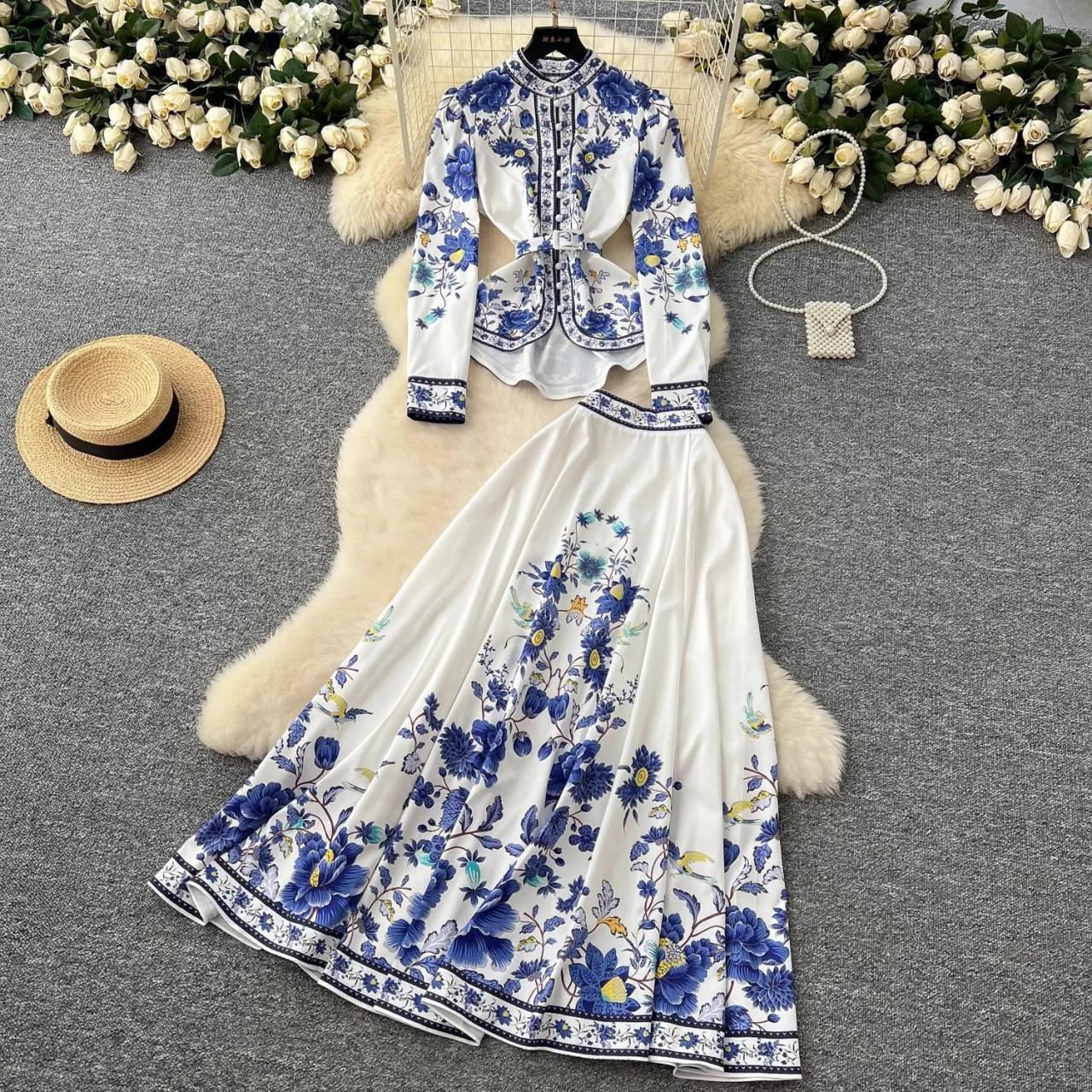 blue porcelain maxi dress NicoBlu Waverly Maxi Dress in Porcelain Florals 20