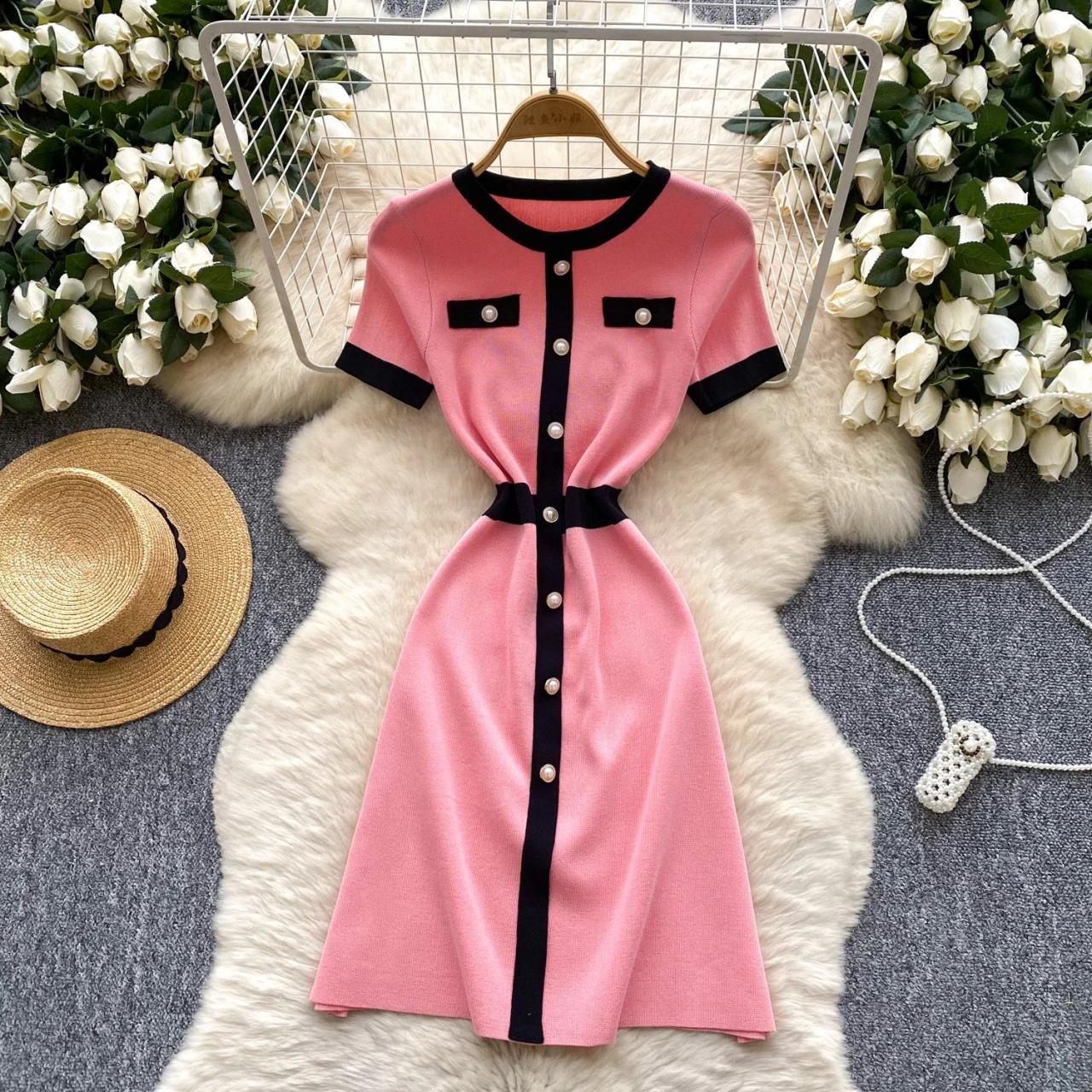 belted short dress with pockets Belted Mini Dress M / Glacier