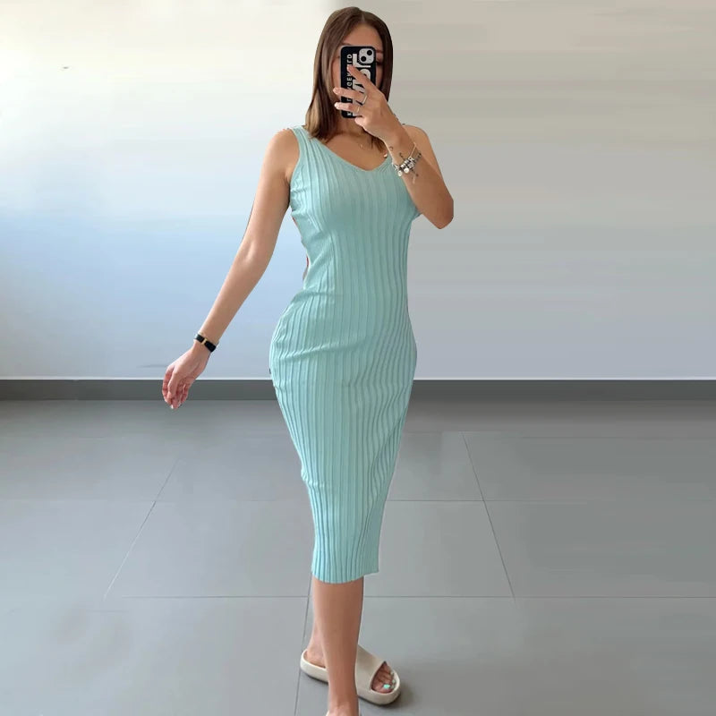 neon green ribbed dress CHLOE neon green organic cotton knitted dress  Maisoncleo