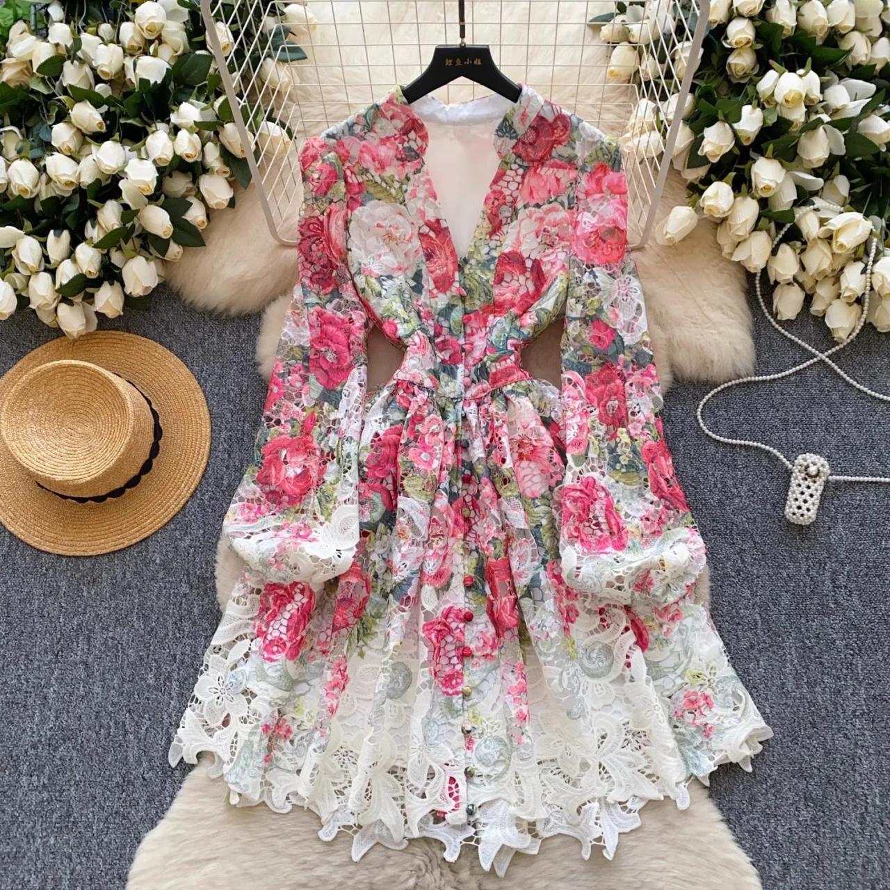 white christmas dresses Goldie Chiffon Long Sleeve Mini Dress Medium main image 0
