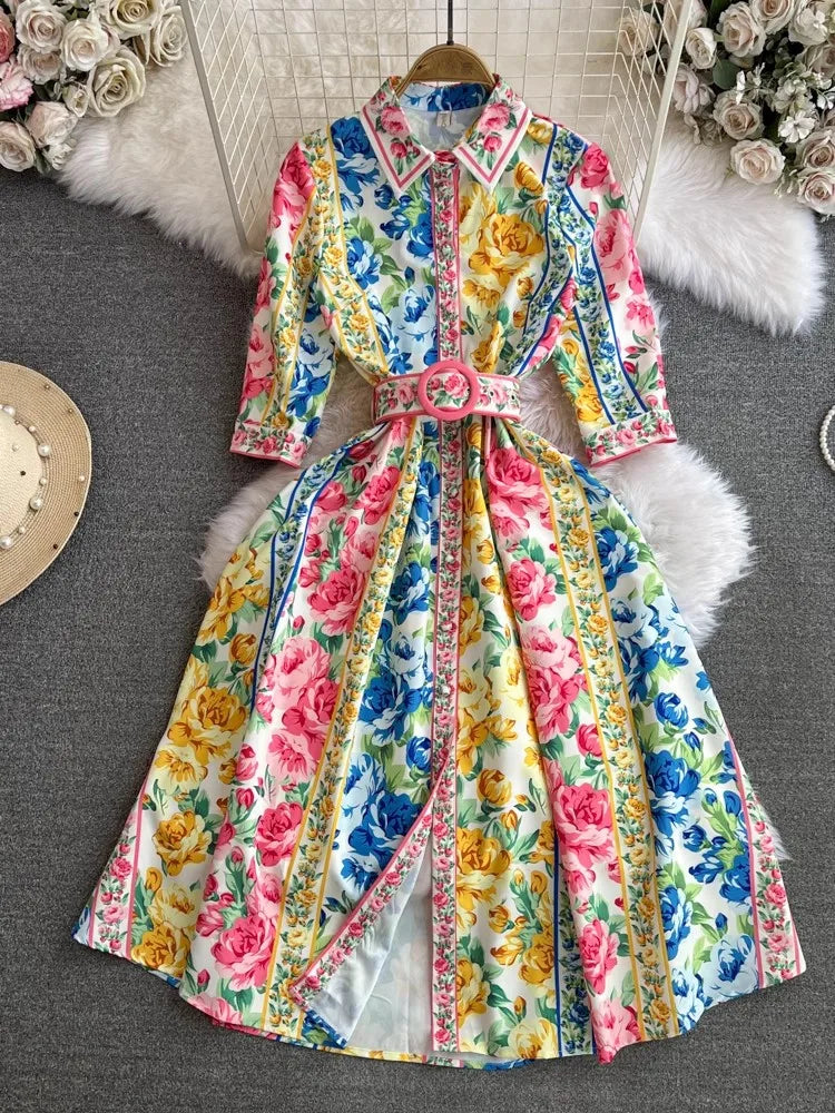 multicolor shirt dress Ladies Satin Multicolor Shirt Dress