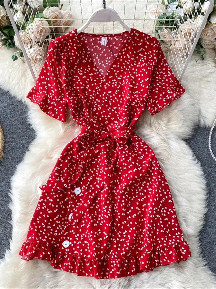 knee length dresses for ladies Short Wrap Cocktail Draped Mini Dress – The Dress Outlet main image 0