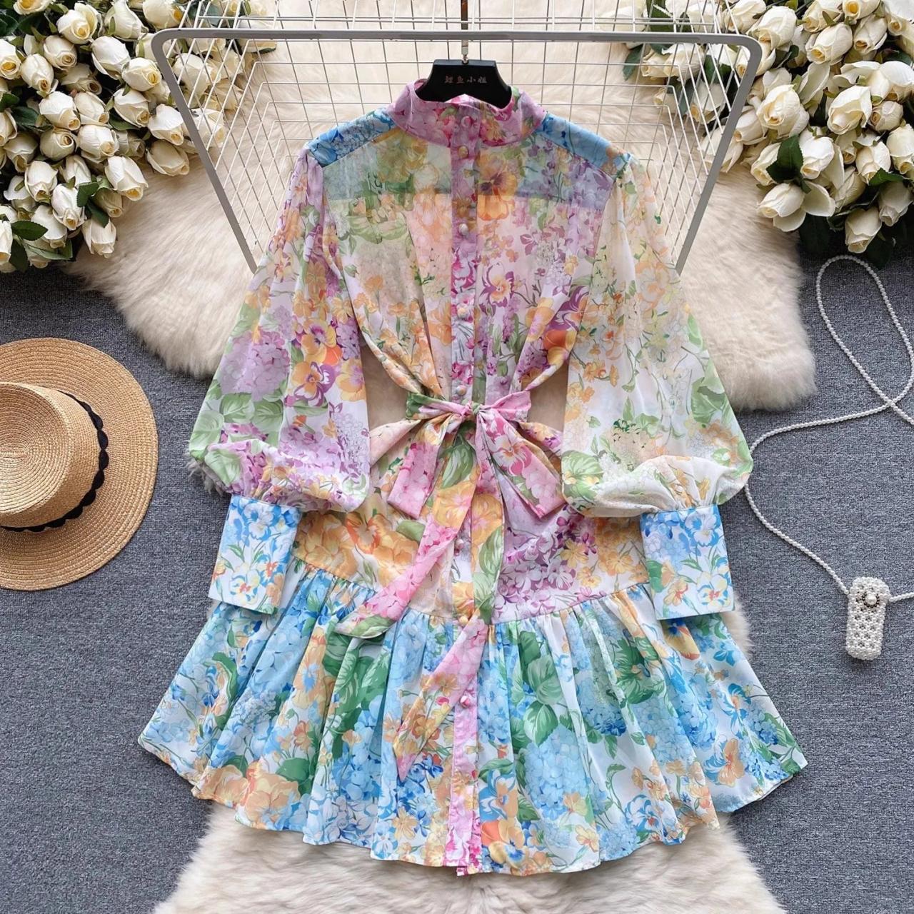 floral chiffon dress material Let's Be Real Pink Floral Print Chiffon Tiered Mini Dress