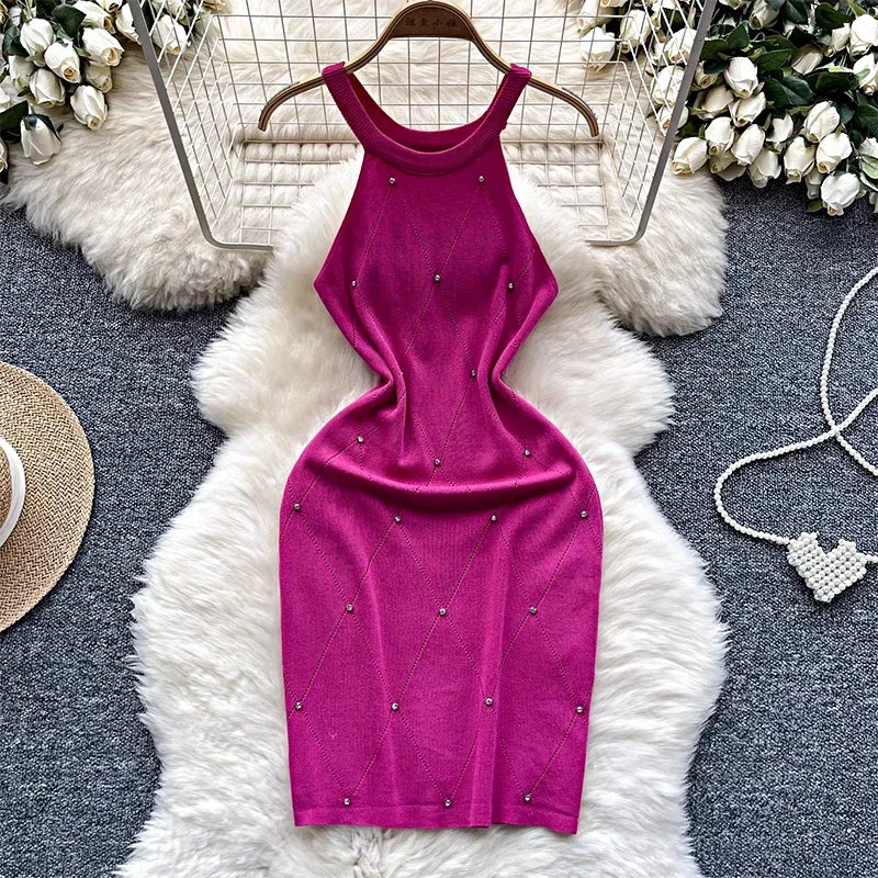 fuschia bodycon dress Elegant Fuschia Strapless Satin Bodycon Mini Dress L / Fuschia main image 0